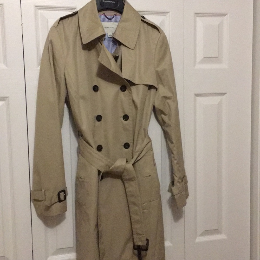 Double breast belted lined  trench coat